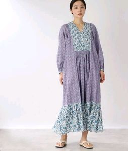 Pure Cotton Long Dress( Bust-38", Length -50")