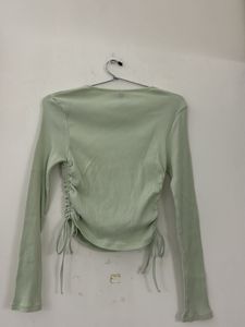Light Green Ruched Long Sleeve Top