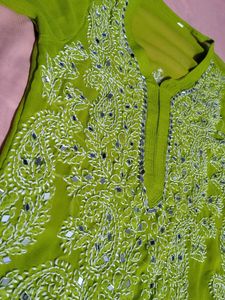 Stunning Green Embroidered Kurta