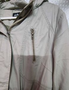 Khaki Drawstring Waist Anorak Jacket
