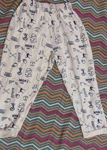 Butter Yellow color Kids Print Pajama Pants