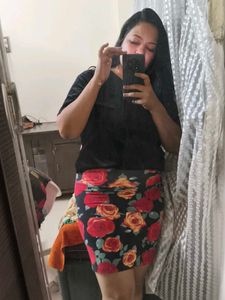 Red Roses Sexy Forever 21 Short Skirt