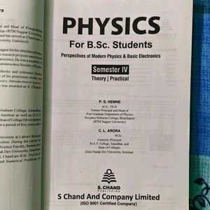 Physics for B.Sc. Students - Semester IV