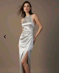 Women High Neckk Fit and Flare Dress with thight s