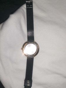 Minimalist Black Mesh Strap Watch