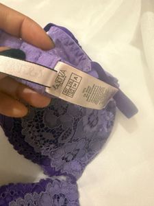 Purple Lace Balconette Bra