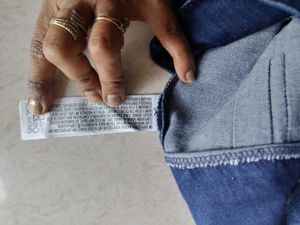 Blue Denim Pleated Skirt