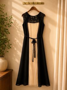 Elegant Lace Neckline Gown