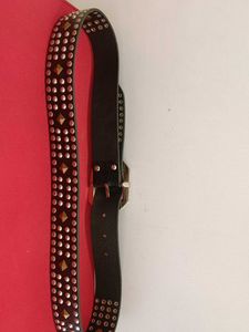 Being Human Studded Black Belt with Silver Buckle