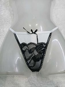 White & Black 🥰Lace Detail Thong