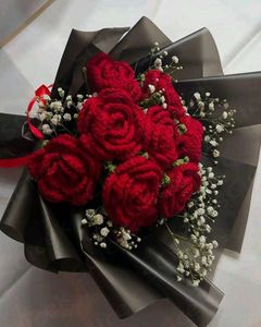 Handmade Crochet Rose Bouquet