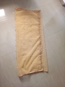 Cream Net Heavy Dupatta