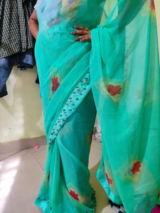 Stunning Sea Green Saree