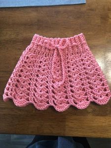 Handmade Crochet Pink Skirt