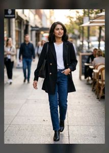 Classic Black Double-Breasted Blazer