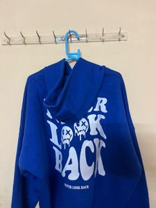 Blue Graphic Print Hoodie