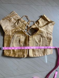 Beige Saree  Zari Border ( with blouse)