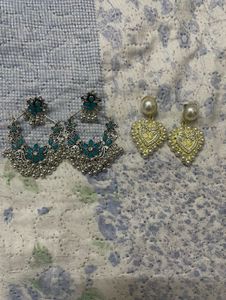 Boho Turquoise & Silver Earrings
