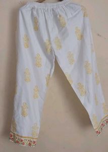 Yellow Kurta Set with White Pants