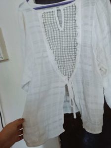 Chic White Tie-Front Top