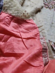 Embroidered Peach Kurta