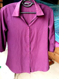 Purple 3/4 Sleeve Blouse