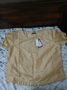 Elegant Gold Sequined Blouse
