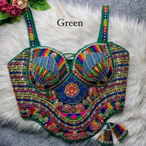 Boho Rainbow Embellished Crop Top
