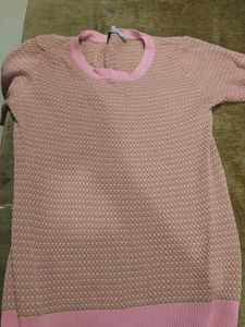 Pink Textured Knit Top