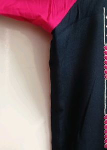 Color Block Embroidered Kurti