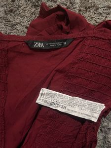 Zara Ruched V-Neck Crop Top