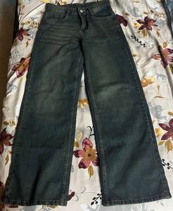 Wide Leg Vintage Wash Denim Jeans