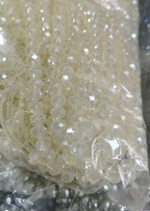 10 Cream Colour Crystal Beads String