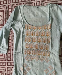 Embroidered Light Blue Kurta