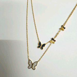 Elegant Butterfly Layered Necklace