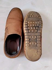 Men's Brown Leather Slip-On Shoes