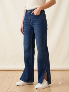 Y2K Blue Flared Slit Jeans | Size- 28