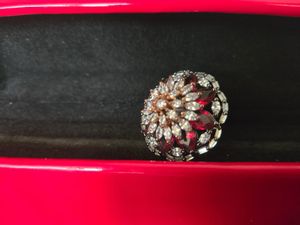 Stunning Red &amp; White Stone Ring