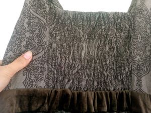 Vintage Brown Lace Pattern Dress