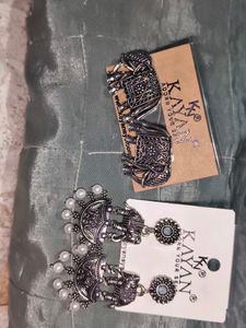 Kayan Oxidized Elephant Jhumka Earrings
