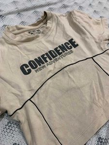 Beige Graphic T-Shirt y2k