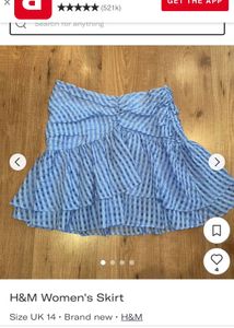 h&amp;m blue skirt