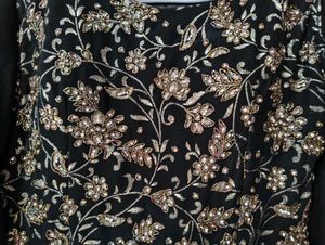 Black Embroidered Ethnic Gown with Dupatta
