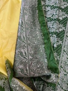 Beautiful Yellow Saree with Green Border