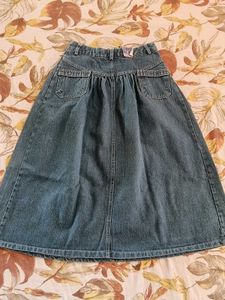 Vintage Denim Midi Skirt