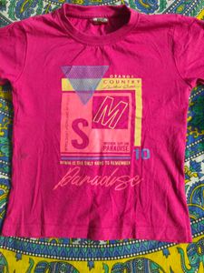 hot pink/rose colour t shirt for boys