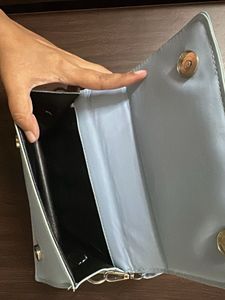 shein quilted skyblue bag from