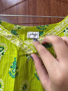 Vibrant Green Printed Kurta