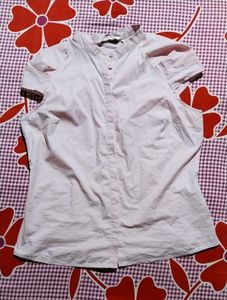 Pink Button-Up Cap Sleeve Top