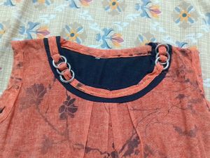 Floral Print Sleeveless Tunic Top
